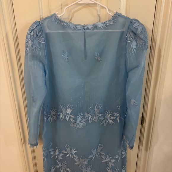 vintage 80s seethru dress with embroidery rare and pretty - Picture 3 of 4